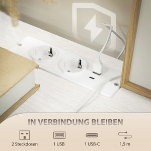 Kommode Schubladenschrank mit 8 Stoffschubladen cremeweiss