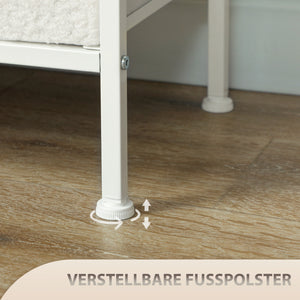 Kommode Schubladenschrank mit 8 Stoffschubladen cremeweiss
