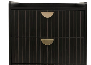 Kommode Highboard 3 Schubladen Melamin MDF 77x50x42cm Holzoptik schwarz