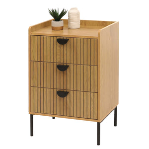 Kommode Highboard 3 Schubladen Melamin MDF 77x50x42cm natur