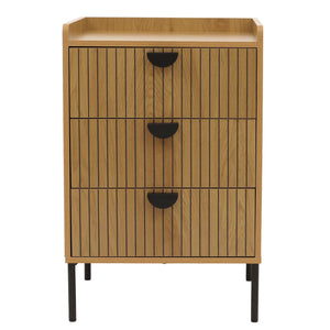 Kommode Highboard 3 Schubladen Melamin MDF 77x50x42cm natur