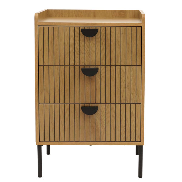 Kommode Highboard 3 Schubladen Melamin MDF 77x50x42cm natur