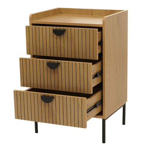Kommode Highboard 3 Schubladen Melamin MDF 77x50x42cm natur