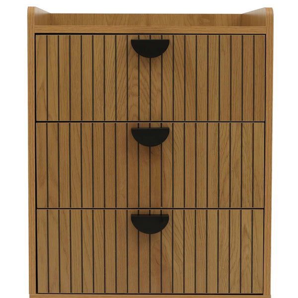 Kommode Highboard 3 Schubladen Melamin MDF 77x50x42cm natur