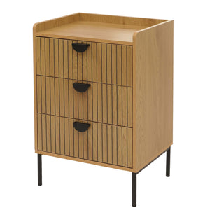 Kommode Highboard 3 Schubladen Melamin MDF 77x50x42cm natur