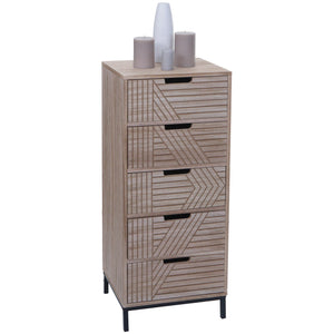 Kommode Highboard 3D-Design 5 Schubladen 84x35x29cm natur