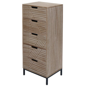 Kommode Highboard 3D-Design 5 Schubladen 84x35x29cm natur