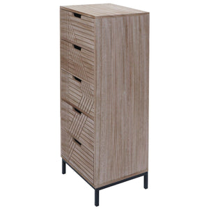 Kommode Highboard 3D-Design 5 Schubladen 84x35x29cm natur