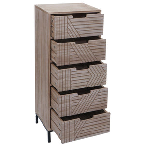 Kommode Highboard 3D-Design 5 Schubladen 84x35x29cm natur
