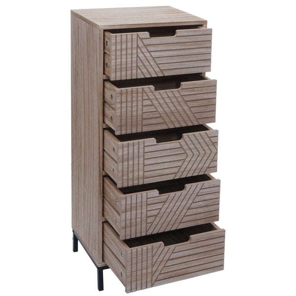 Kommode Highboard 3D-Design 5 Schubladen 84x35x29cm natur