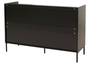 Kommode Highboard 6 Schubladen Melamin MDF 80x120x44cm Holzoptik schwarz