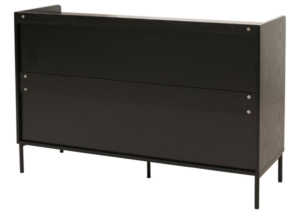 Kommode Highboard 6 Schubladen Melamin MDF 80x120x44cm Holzoptik schwarz