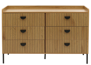 Kommode Highboard 6 Schubladen Melamin MDF 80x120x44cm natur