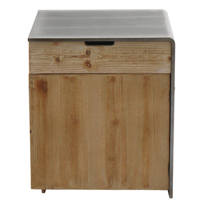 Kommode Nachttisch Beistelltisch Industrial Massivholz 60x50x40cm natur Metall-Optik