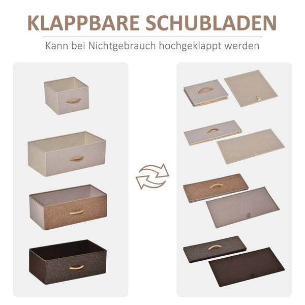 Kommode schmal mit 5 Stoffschubladen und Ablage für Schlafzimmer