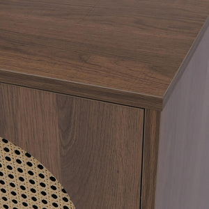 Kommode Schrank Anrichte Türen Staufächer Poly-Rattan 79x80x40cm braun