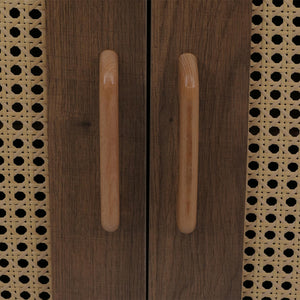 Kommode Schrank Anrichte Türen Staufächer Poly-Rattan 79x80x40cm braun