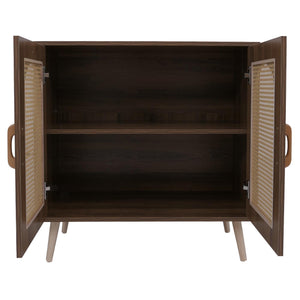 Kommode Schrank Anrichte Türen Staufächer Poly-Rattan 79x80x40cm braun