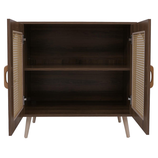 Kommode Schrank Anrichte Türen Staufächer Poly-Rattan 79x80x40cm braun