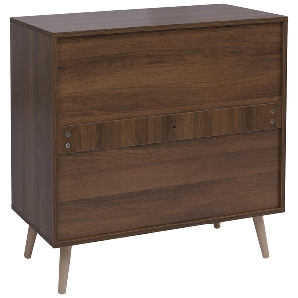 Kommode Schrank Anrichte Türen Staufächer Poly-Rattan 79x80x40cm braun
