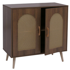 Kommode Schrank Anrichte Türen Staufächer Poly-Rattan 79x80x40cm braun