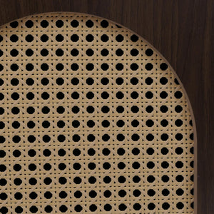 Kommode Schrank Anrichte Türen Staufächer Poly-Rattan 79x80x40cm Walnuss-Optik