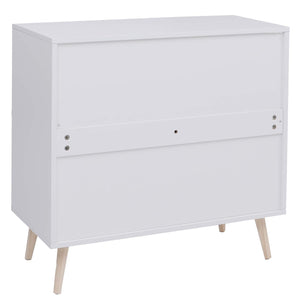 Kommode Schrank Anrichte Türen Staufächer Poly-Rattan 79x80x40cm weiss