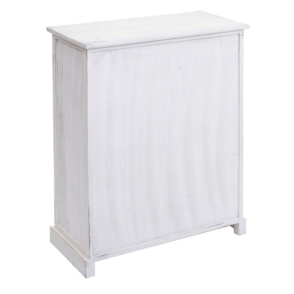 Kommode Schubladenkommode Massivholz Korb-Schublade 80x60x30cm shabby weiss