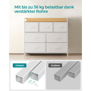 Kommode Schubladenkommode mit 7 Schubladen Weiss Holz