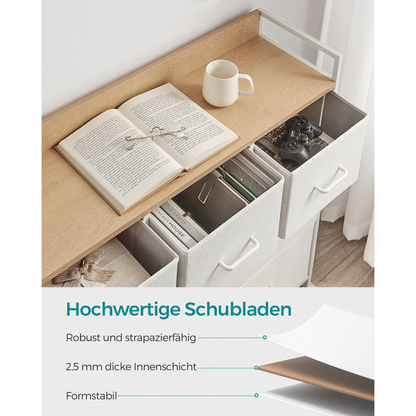Kommode Schubladenkommode mit 7 Schubladen Weiss Holz