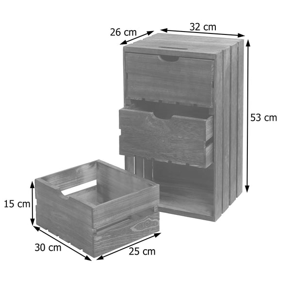 Kommode Schubladenkommode Vintage Shabby-Look 3 Schubladen 53x32x26cm braun