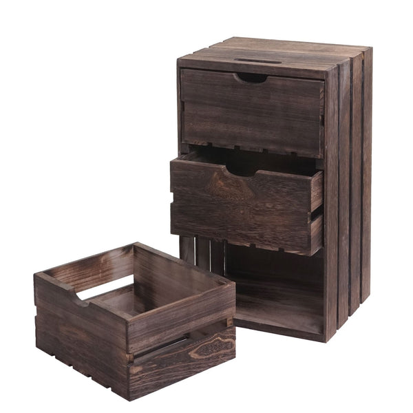 Kommode Schubladenkommode Vintage Shabby-Look 3 Schubladen 53x32x26cm braun