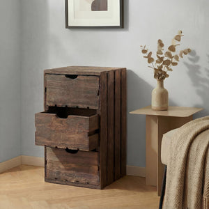 Kommode Schubladenkommode Vintage Shabby-Look 3 Schubladen 53x32x26cm braun