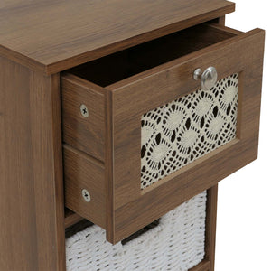 Kommode Schubladenschrank 4 Korbschubladen Holz Melamin 82x30x30cm braun