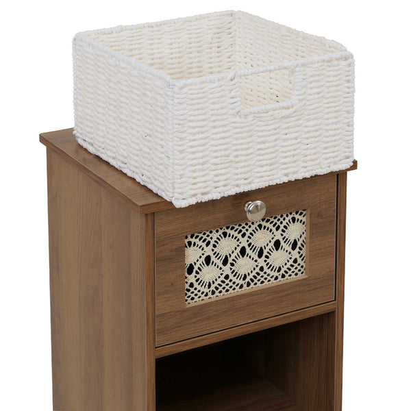Kommode Schubladenschrank 4 Korbschubladen Holz Melamin 82x30x30cm braun