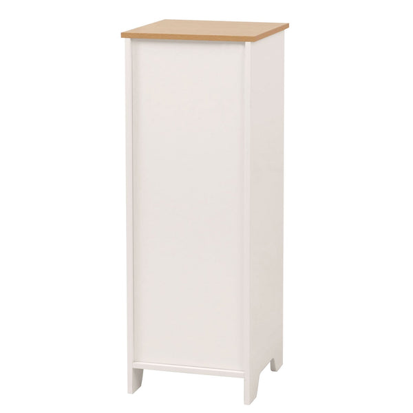 Kommode Schubladenschrank 4 Korbschubladen Holz Melamin 82x30x30cm natur-weiss
