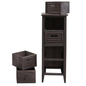 Kommode Schubladenschrank 4 Schubladen 74x30x25cm Shabby-Look Vintage grau-braun
