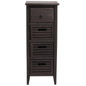 Kommode Schubladenschrank 4 Schubladen 74x30x25cm Shabby-Look Vintage grau-braun