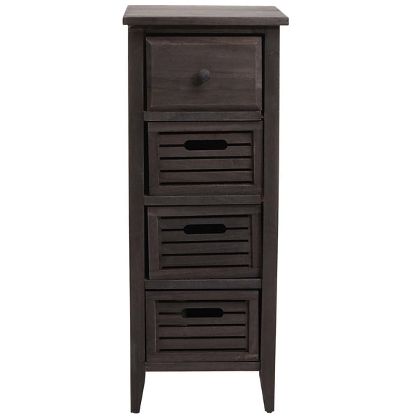 Kommode Schubladenschrank 4 Schubladen 74x30x25cm Shabby-Look Vintage grau-braun