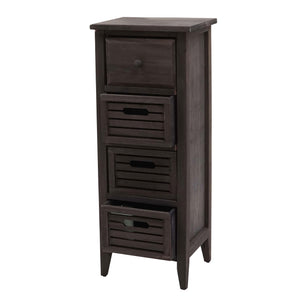 Kommode Schubladenschrank 4 Schubladen 74x30x25cm Shabby-Look Vintage grau-braun