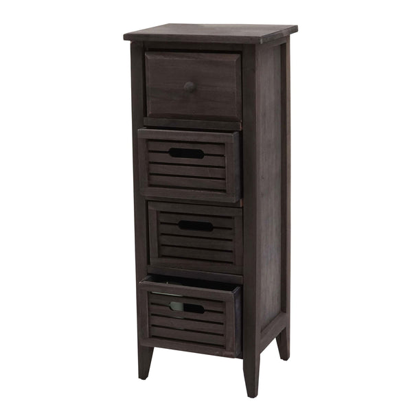 Kommode Schubladenschrank 4 Schubladen 74x30x25cm Shabby-Look Vintage grau-braun