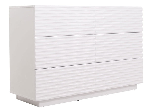 Kommode Sideboard 3D-Design Push-to-open 81x120x42cm Hochglanz weiss