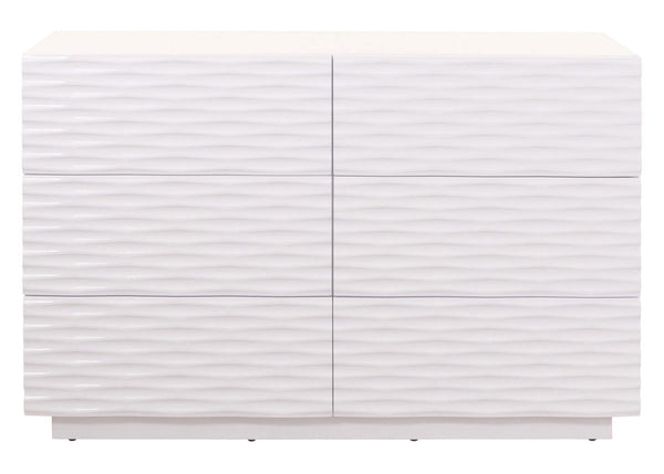 Kommode Sideboard 3D-Design Push-to-open 81x120x42cm Hochglanz weiss