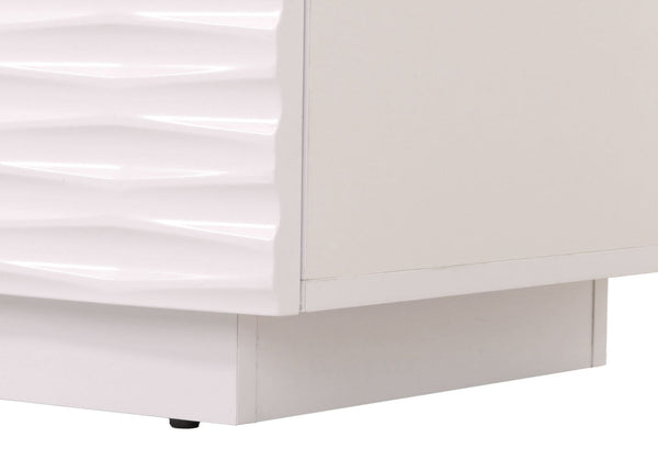 Kommode Sideboard 3D-Design Push-to-open 81x120x42cm Hochglanz weiss