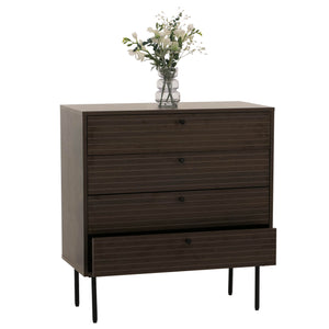 Kommode Sideboard 4 Schubladen skandinavisch 85x80x40cm dunkelbraun