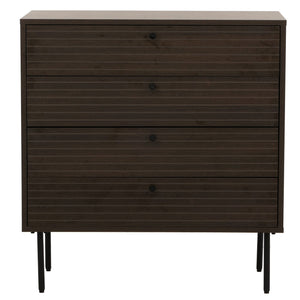 Kommode Sideboard 4 Schubladen skandinavisch 85x80x40cm dunkelbraun