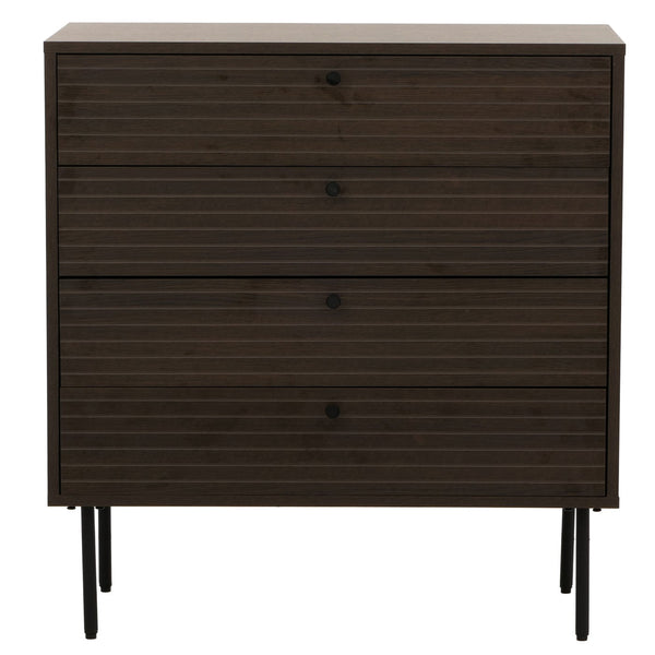 Kommode Sideboard 4 Schubladen skandinavisch 85x80x40cm dunkelbraun
