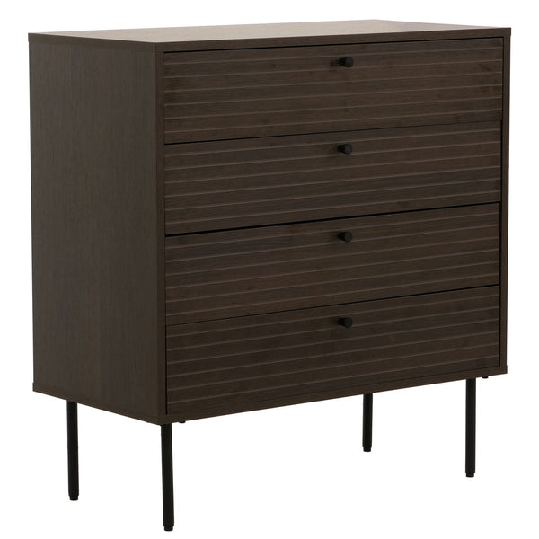 Kommode Sideboard 4 Schubladen skandinavisch 85x80x40cm dunkelbraun