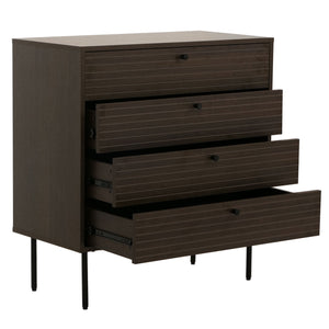 Kommode Sideboard 4 Schubladen skandinavisch 85x80x40cm dunkelbraun