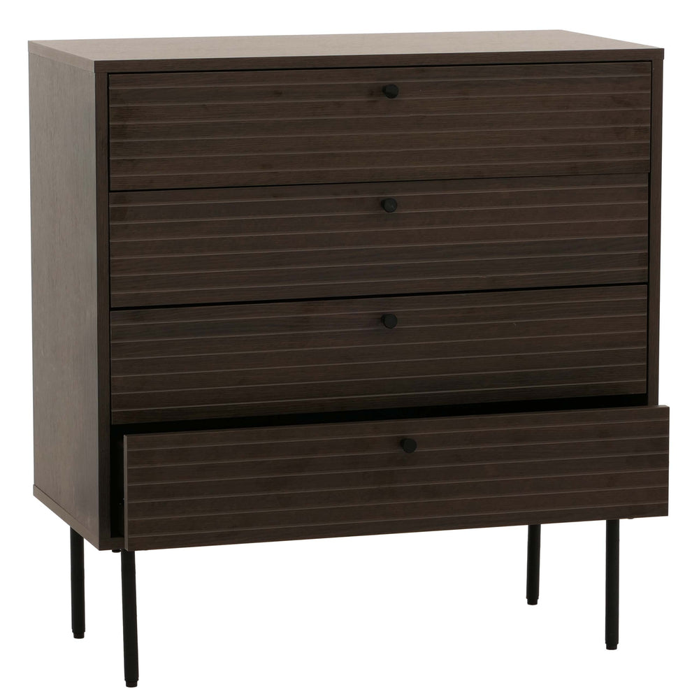 Kommode Sideboard 4 Schubladen skandinavisch 85x80x40cm dunkelbraun